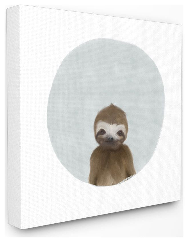 Baby Sloth Animal Kids Painting, 24"x24"