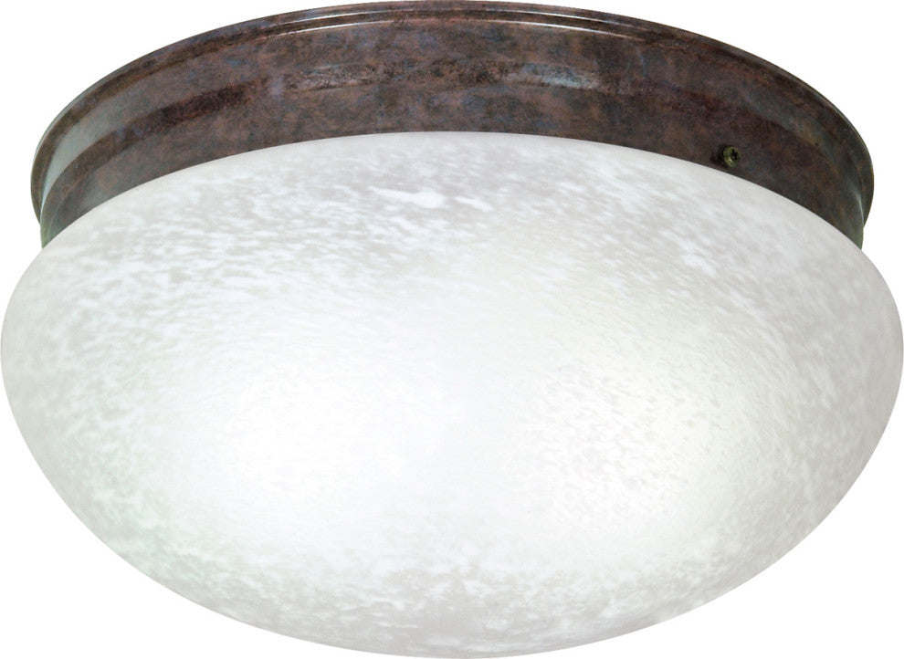 2 Light Large Mushroom Flush in Old Bronze