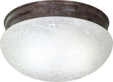 2 Light Large Mushroom Flush in Old Bronze