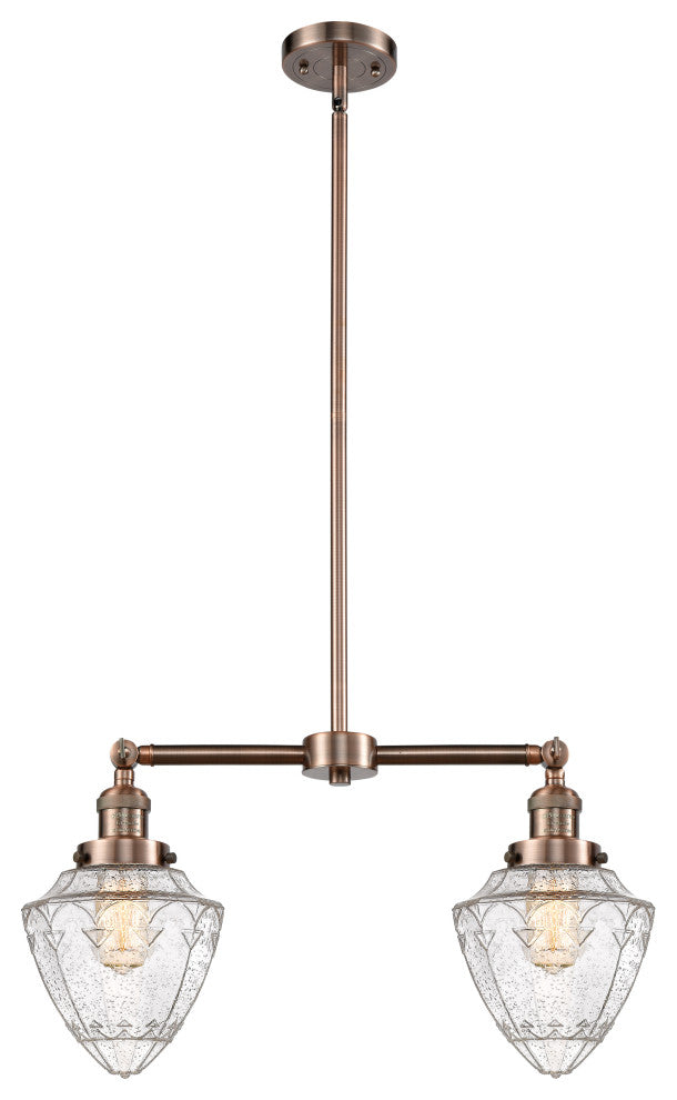 Innovations 209-AC-G664-7 2 Light 24" Island Light, Antique Copper