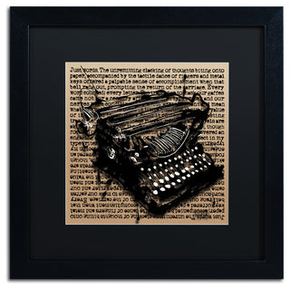 'Three-Quarter Typewriter' Matted Framed Canvas Art by Roderick Stevens
