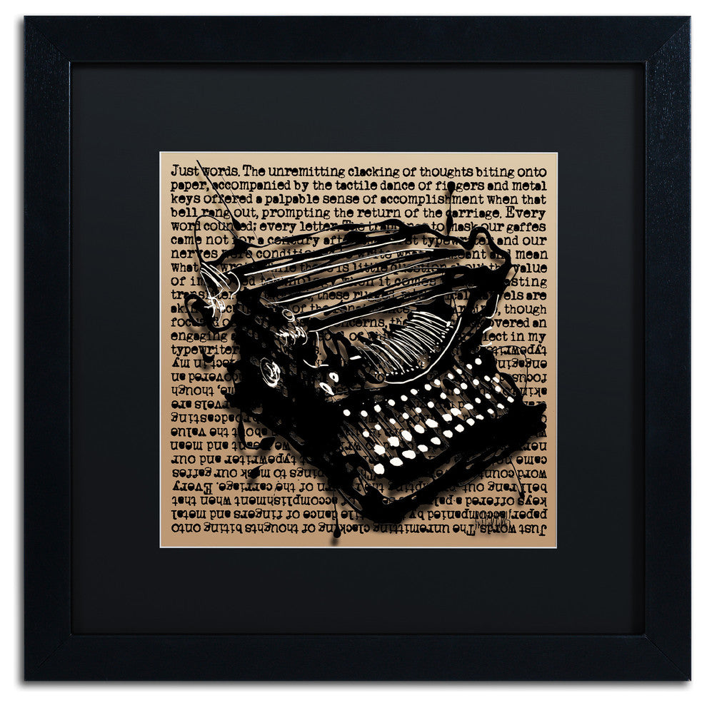 'Three-Quarter Typewriter' Matted Framed Canvas Art by Roderick Stevens