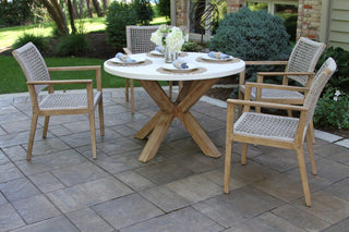 Wheat Rope and Antique Wash Eucalyptus Dining Chair, Set of 2