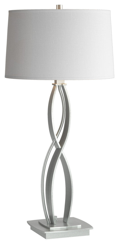 Almost Infinity Table Lamp, Vintage Platinum, Natural Anna Shade