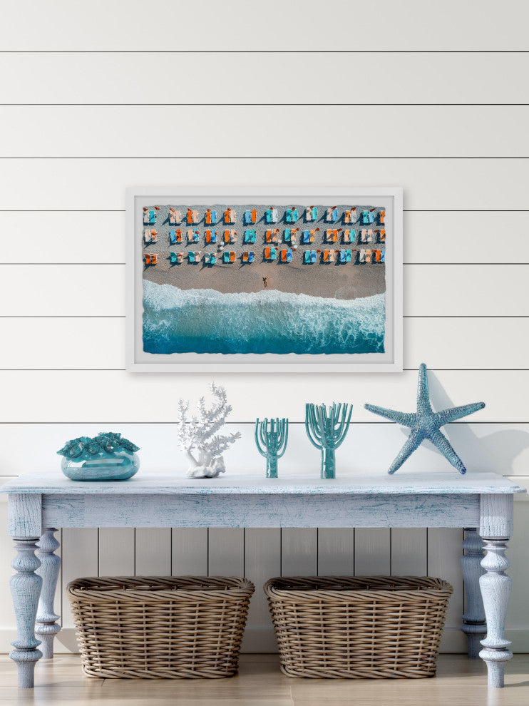 "Alone on an Empty Beach" Framed Painting Print, 18x12