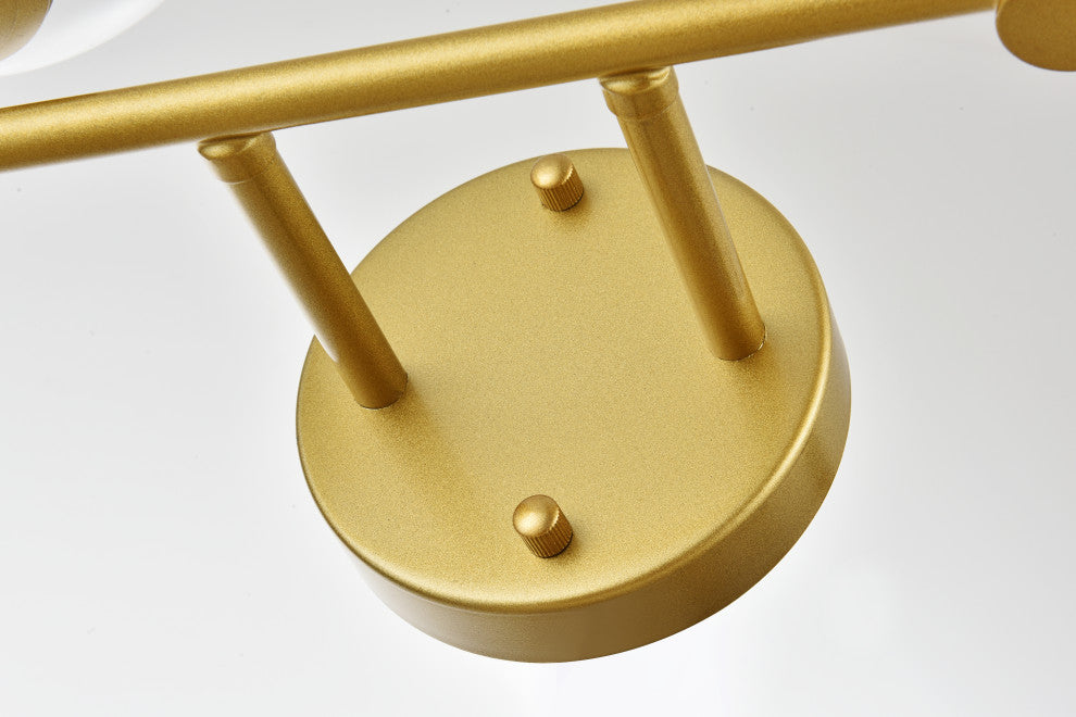 4 Light Brass And Clear Bath Sconce