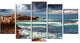 Volcanic Beach Stormy Weather, Large Seashore Canvas Print, 60"x32", 5 Panels