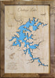 Chatuge Lake, North Carolina-Wood Lake Map, Large Framed