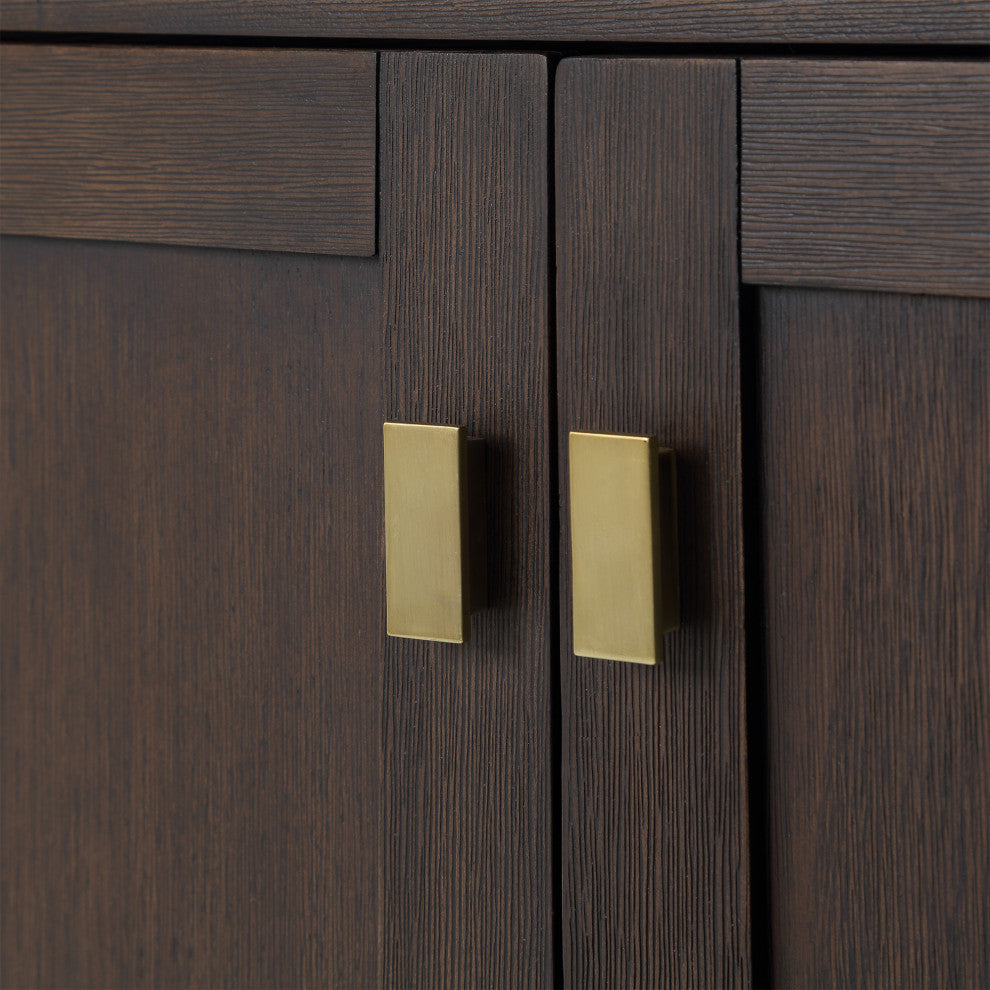 Water Creation Chestnut 72" Bath Vanity, Brown Oak, Satin Gold Hardware, With Mirror(s) and Faucet(s)