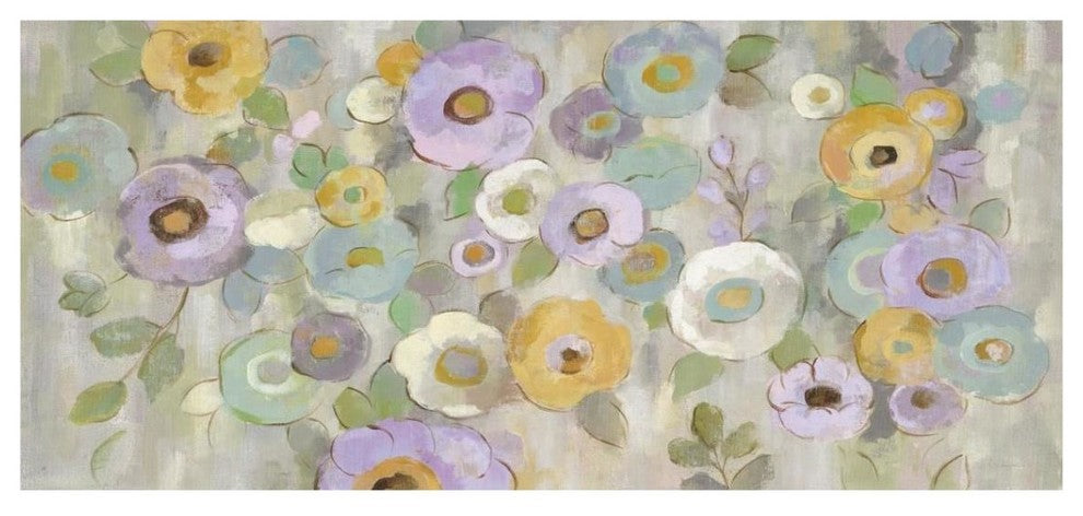 "Fog and Flowers I Purple" Digital Paper Print by Silvia Vassileva, 38"x18"
