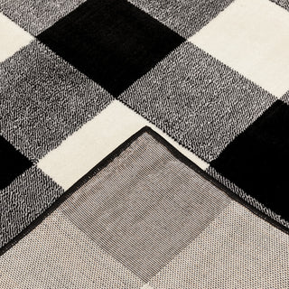 Garson Geometric Squares Area Rug, Black, 6'7"x9'2"
