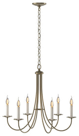 Simple Sweep 6 Arm Chandelier, Soft Gold Finish