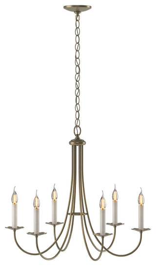 Simple Sweep 6 Arm Chandelier, Soft Gold Finish