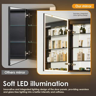 Fenice Surface-Mount/Reccessed LED Lighted Bathroom Medicine Cabinet, 24"