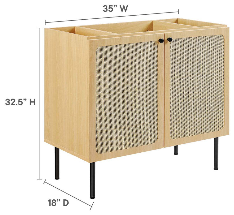 Chaucer 36" Bathroom Vanity Cabinet (Sink Basin Not Included) - Oak