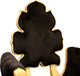 Luxe Elegant Sculpted Velvet Black Arm Chair, Mid Century Modern Wiggle Side