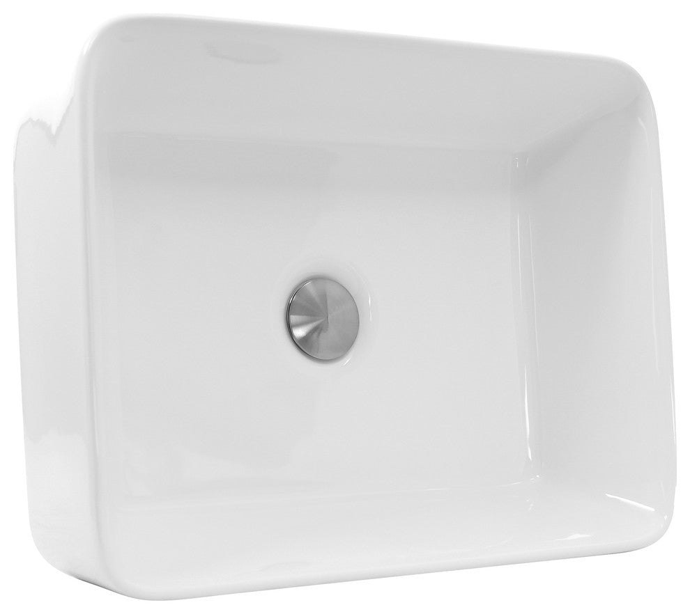 Nantucket Sinks Rectangle Vessel Sink, White