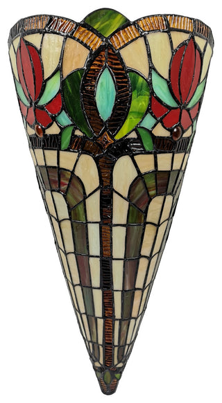 Tiffany Style 2 Light Vintage Wall Lamp 20" Tall