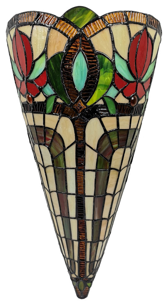 Tiffany Style 2 Light Vintage Wall Lamp 20" Tall