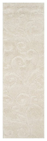 Safavieh Florida Shag 8'6" X 12' Power Loomed Rug in Creme and Creme