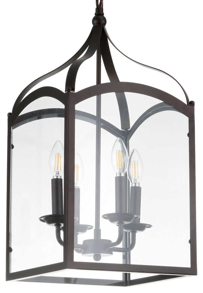 Ruth 4-light Lantern Metal LED Pendant, Oil Rubbed Bronze, 11"