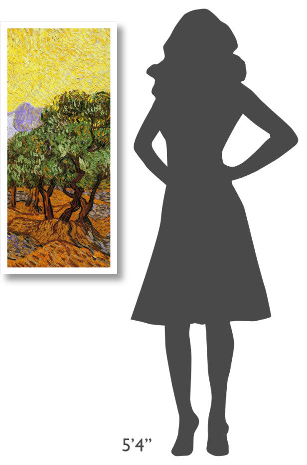 "Olive Trees With Yellow Sky And Sun (right)" Print by Vincent van Gogh, 17"x38"