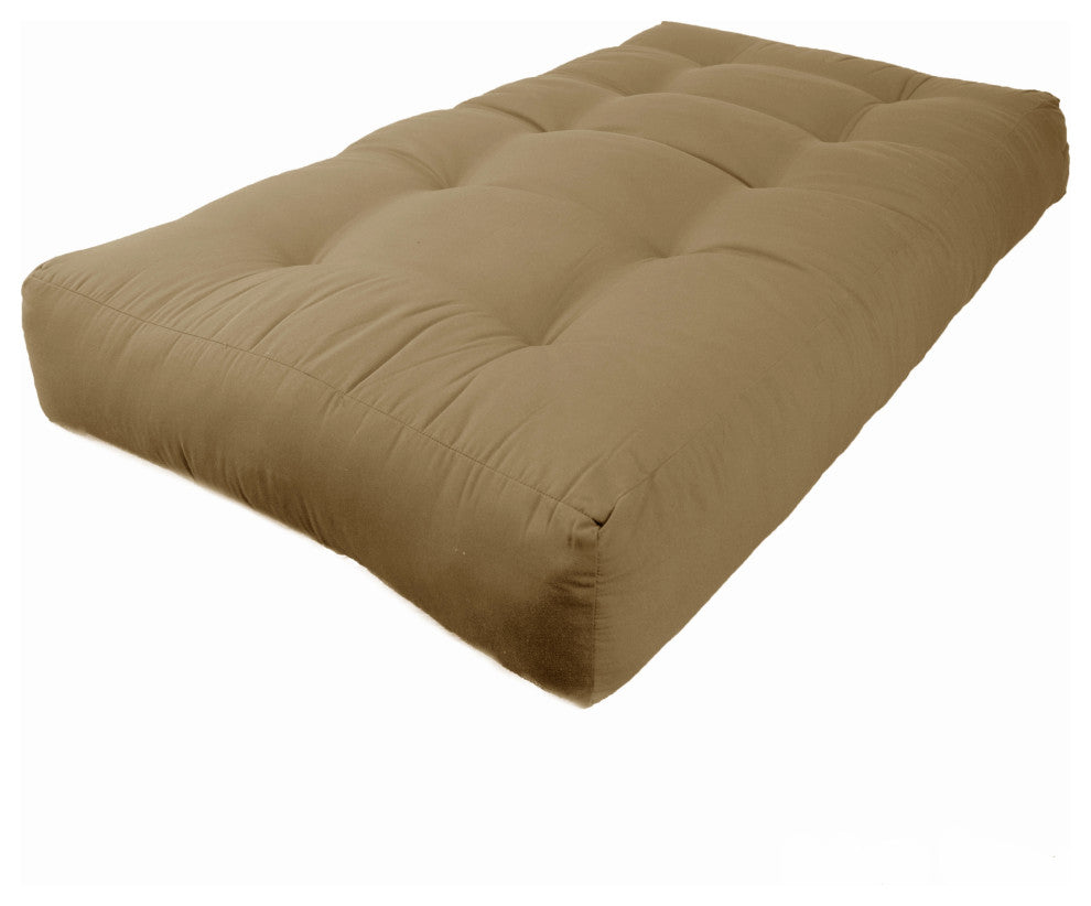 Blazing Needles Renewal 9" Twill Twin Futon Mattress, Toffee
