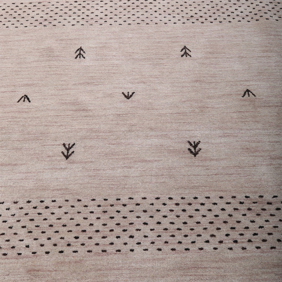 HAND KNOTTED LOOM WOOL ECO-FRIENDLY AREA RUGS - Rectangle, Beige, Contemporary