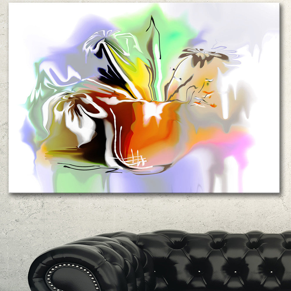 Bouquet of Abstract Flowers, Extra Large Floral Wall Art, 40"x30"
