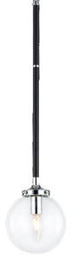 Matteo Lighting C58201CHCL One Light Pendant, Black & Chrome Finish