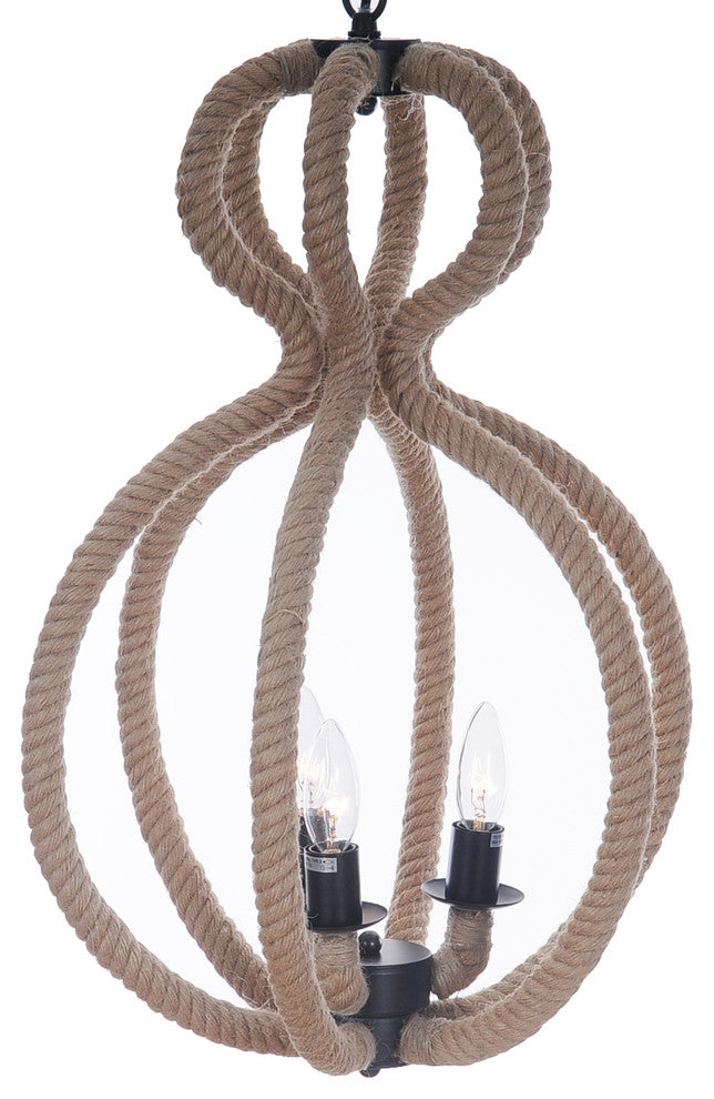 Rope Pendant Lamp, 3 Bulbs