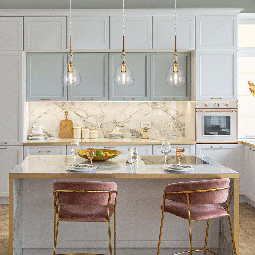 LNC 1-Light Polished Gold Modern/Contemporary Mini Kitchen Island Light