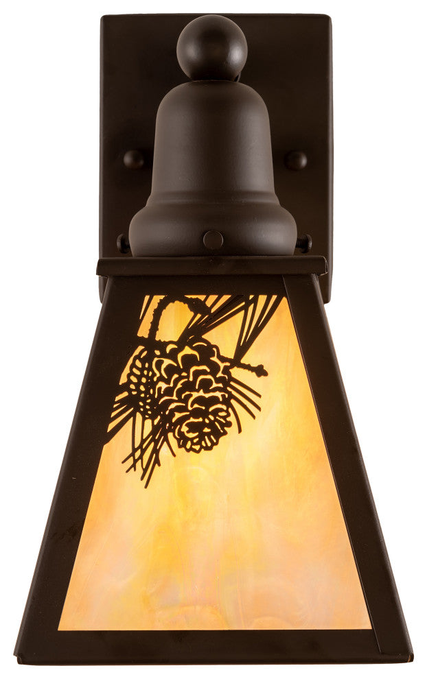 6 Wide Winter Pine Wall Sconce