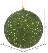 Vickerman 6" Moss Green Sequin Ball Ornament, 4 per Bag