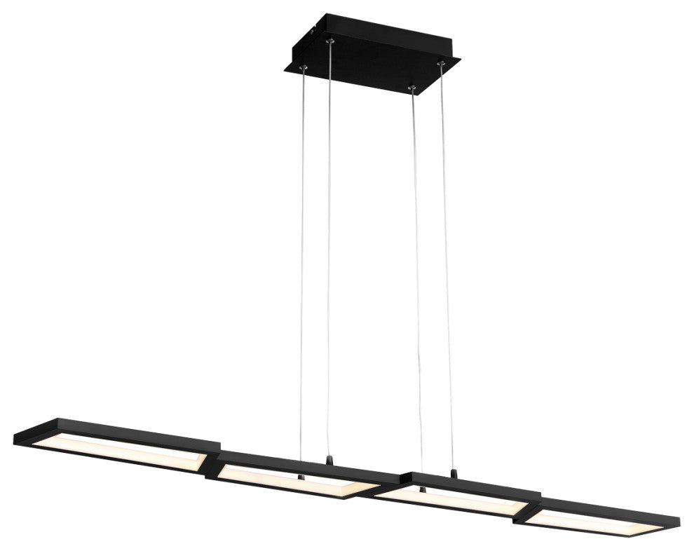 DALS Lighting 44" Linear Pendant, Dimmable, Black