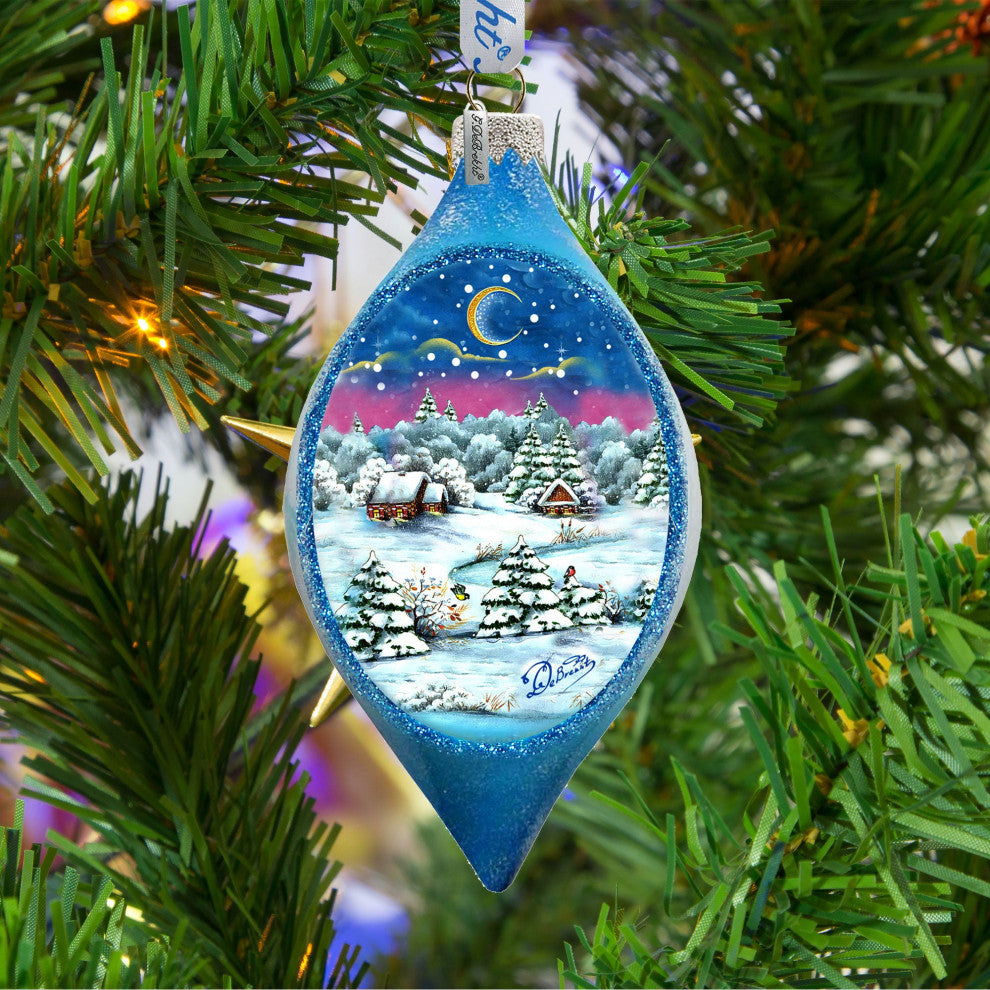 Christmas Night Glass Ornament