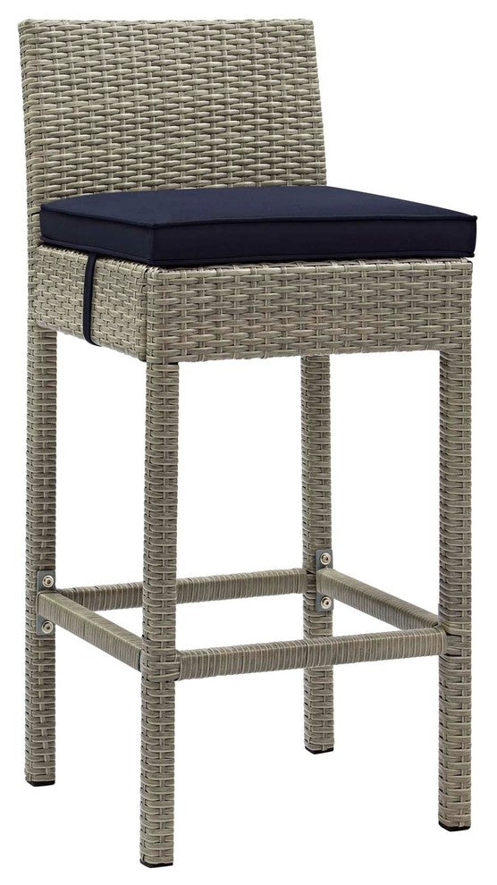 Conduit Bar Stool Outdoor Patio Wicker Rattan Set of 4