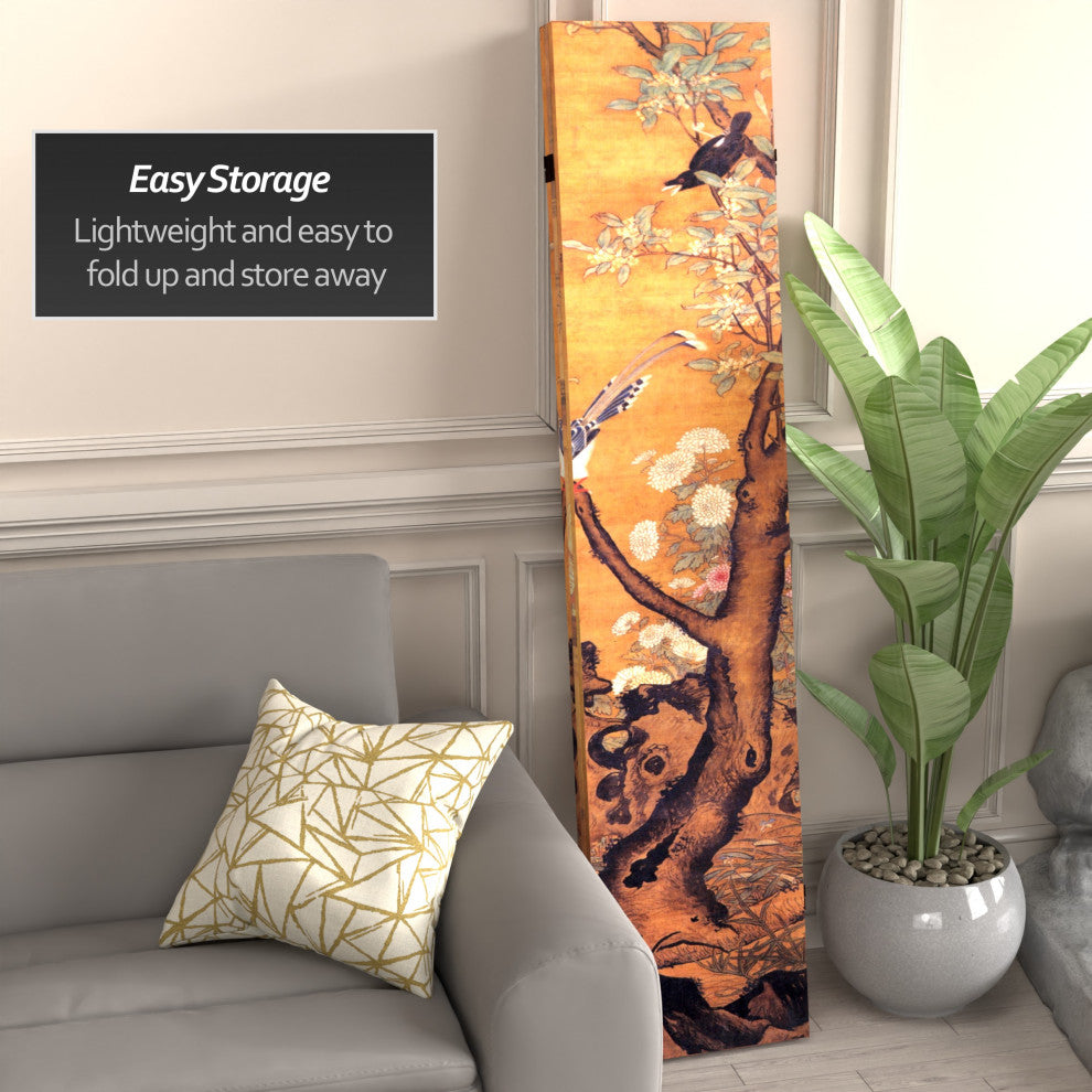 6' Tall Double Sided Chinese Landscapes Canvas Room Divider