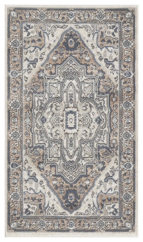 Nourison Quarry 2'2" x 3'9" Ivory Taupe Vintage Indoor Rug
