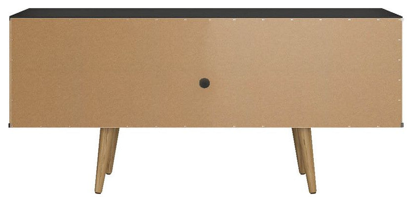Theodore 53.14 TV Stand in Black and Cinnamon Light Brown