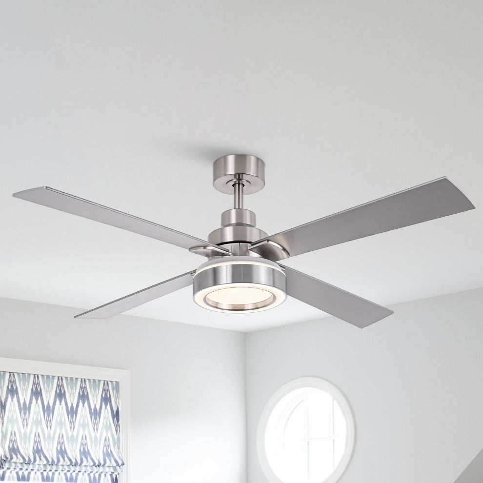 52-inch Modern LED Ceiling Fan with Light and Remote