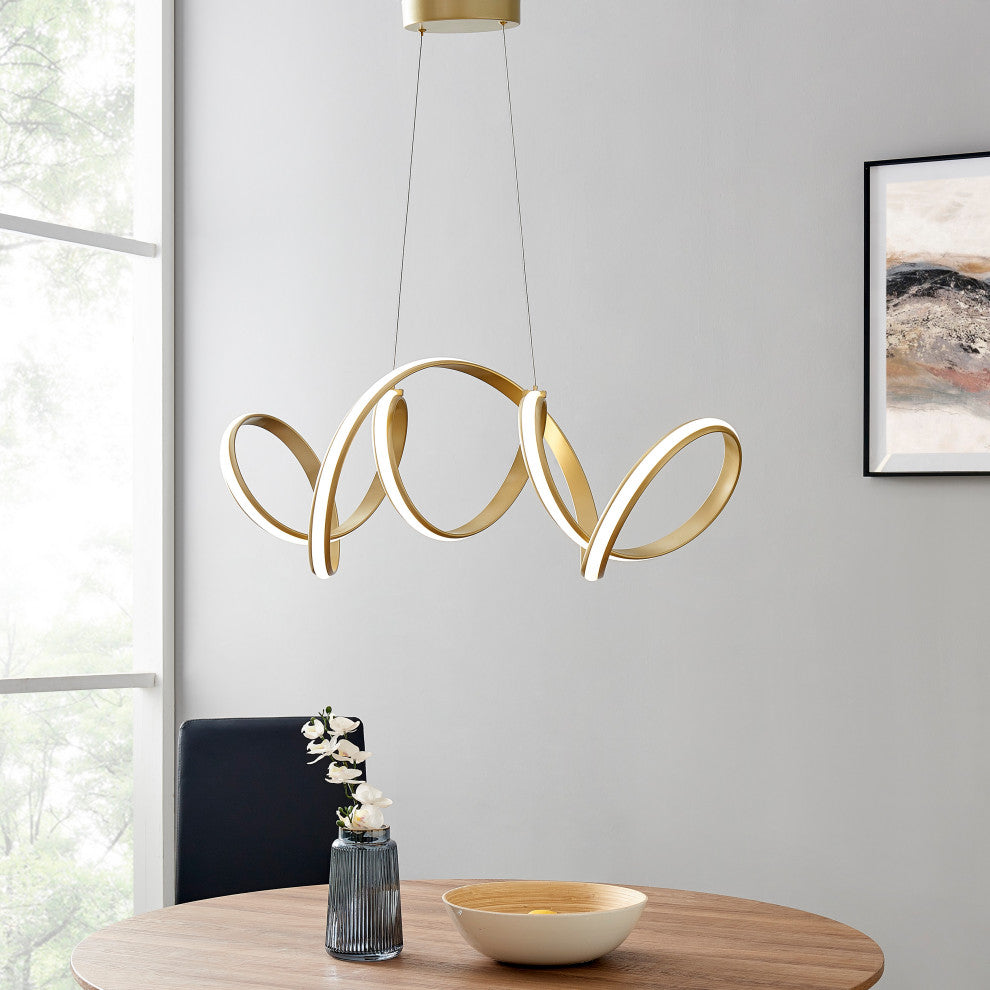 Seville Dimmable Integrated LED Chandelier, Gold, Without Smart Dimmer