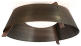 Casia 18" Flush Mount, Walnut, Distressed Brass, 3500k Led