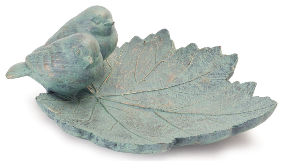 Leaf With Perched Birds, 2-Piece Set