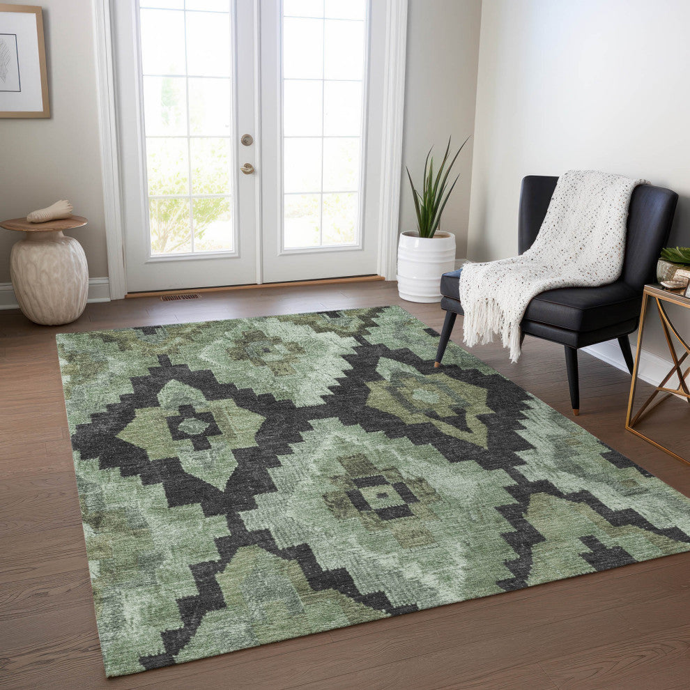 Machine Washable Indoor/Outdoor Chantille ACN1894 Aloe 2'6" x 3'10" Rug