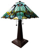 Amora Lighting AM254TL14B Tiffany Style Floral Mission Table Lamp 23 In High
