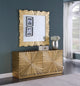 Hand Carved Starburst Designed Mirror, Gold Leaf