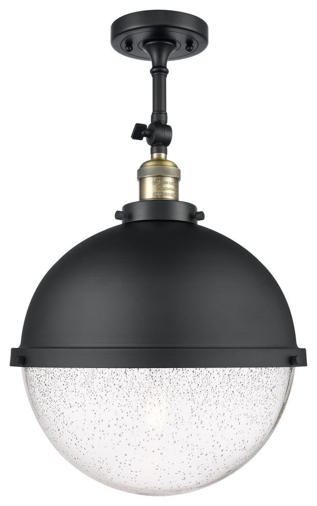 INNOVATIONS 201F-BAB-HFS-124-BK-LED 1-Light Semi-Flush Mount Matte Black