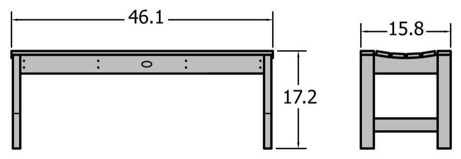 Lehigh Picnic Bench, Federal Blue, 4'