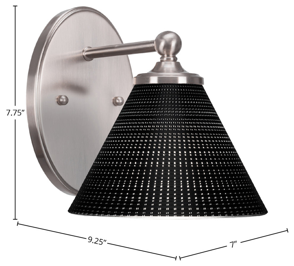 Capri 1-Light Wall Sconce, Brushed Nickel/Black Matrix